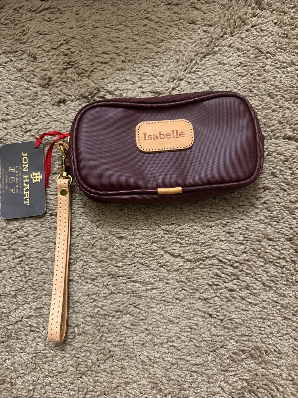 Jon Hart Wristlet Clutch in Deep Burgundy